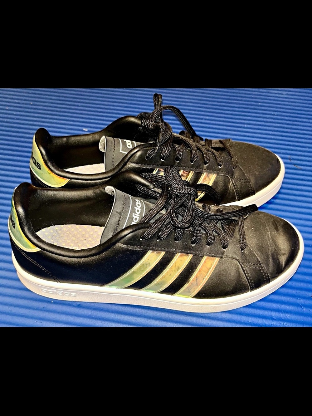 Adidas Cloudfoam Comfort Low Top Lace-Up Women's Sneakers Black/ White Size 8.5